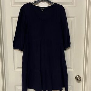 Navy V-Neck Tunic Dress